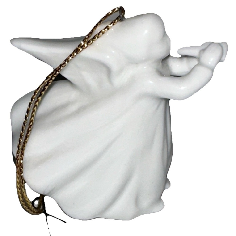 Miniature Bone China Taiwan Angel & Instrument Ornament Christmas Gift Holiday